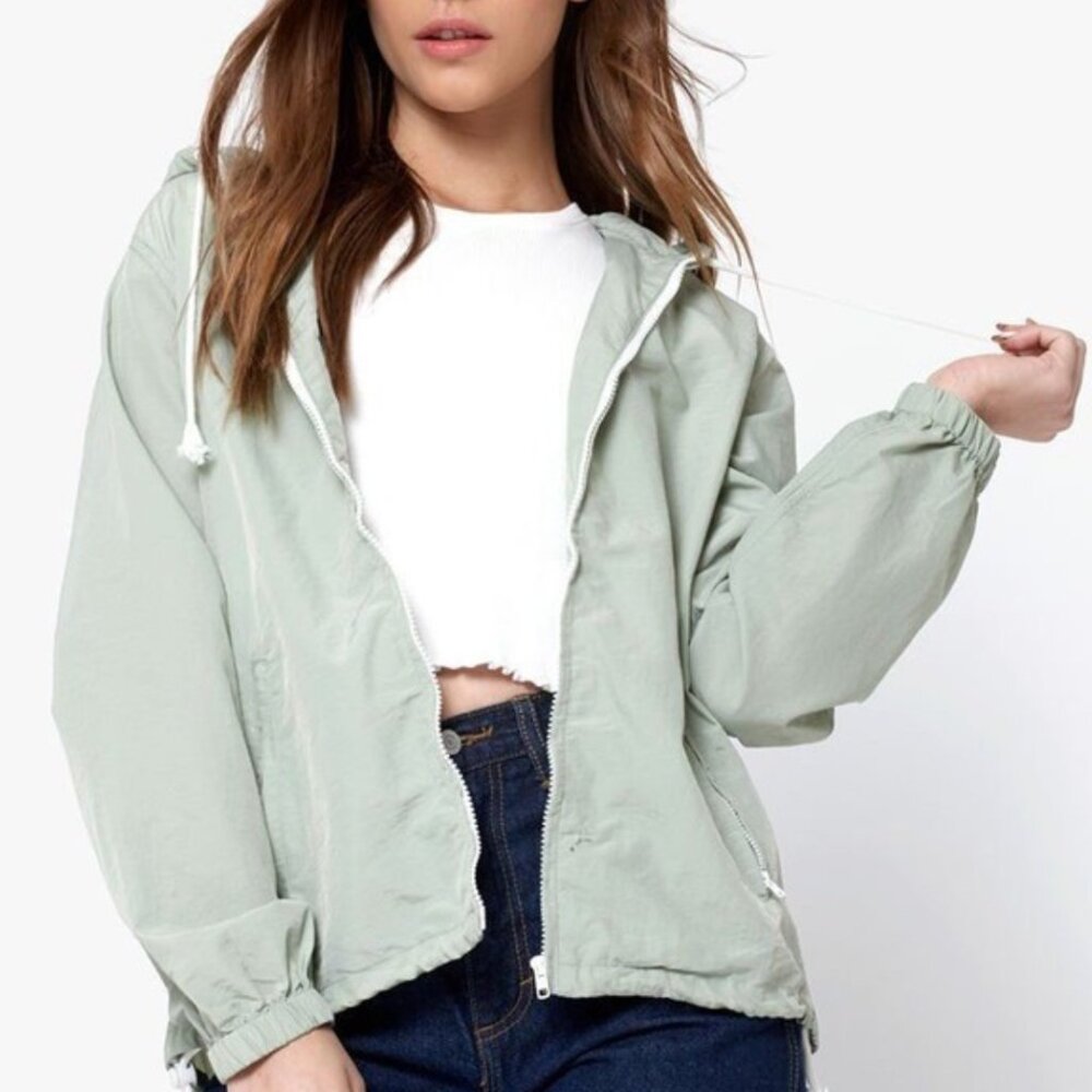 BRANDY MELVILLE / JOHN GALT - ONE SIZE Windbreaker Zip Up Hooded Jacket - Lilac